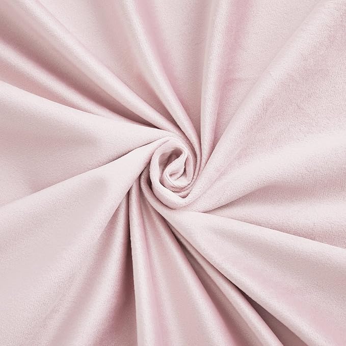 RYB HOME Velvet Curtains 72 inches Length, Back Tab & Rod Pocket Soft Fabric Curtains & Drapes for Home Office Attic Cafe Basement, Blush Pink, W 52 x L 72, 2 Panels Set