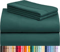 LuxClub 4 PC Full Sheet Set, Deep Pockets Wrinkle Free Cooling Bed Sheets Hotel Bedding for Women, Men, Kids & Teens, Includes 1 Fitted Sheet, 1 Flat Sheet and 2 Pillowcases-Soft Emerald