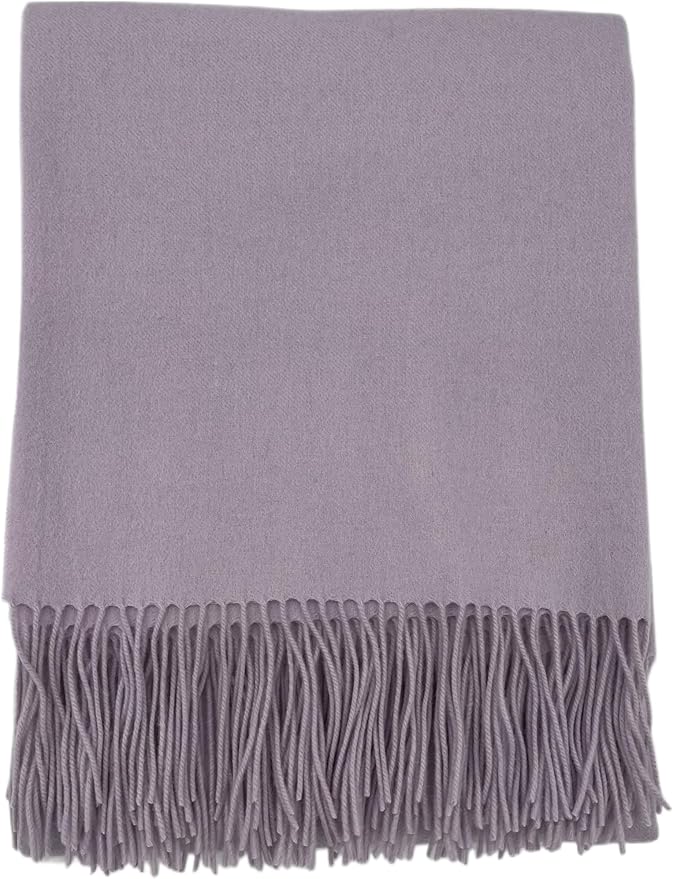 Alashan Cashmere Blend Ripple Finish Woven Throw (Persian Lilac)