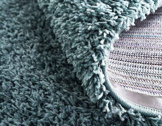 Unique Loom Solid Shag Collection Area Rug (3' 3" x 5' 3" Rectangle, Light Slate Blue)