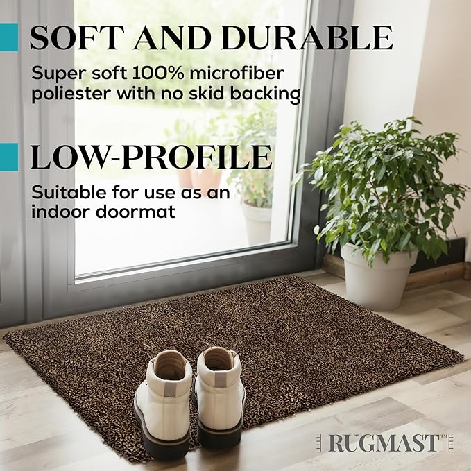 Premium Microfiber Indoor Door Mat – 32"x48" Washable Entry Mat, Non-Slip, Waterproof Backing, Super Absorbent, Low Profile Entryway Doormat for Indoor Entrance
