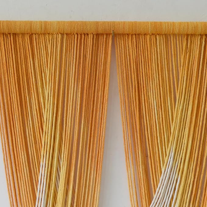 IOWER Macrame Wall Hanging Large Yellow Yarn Tapestry Headboard Decor Handmade Fiber Art Backdrop for Boho Bedroom, Living Room, 57" W x 41" L