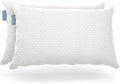 Cosy House Collection 2-Pack Luxury Rayon Derived From Bamboo Shredded Memory Foam Pillow - Adjustable & Removable Fill - Cool & Breathable Cover with Zipper for Side, Back, & Stomach Sleepers (Queen)
