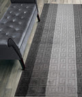 Custom Length Hallway Runner Rug,Slip Resistant,Meander Grey, 26 Inch X 23 feet, Sold and Priced Per Foot