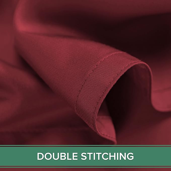 Pure Bamboo Full Sheets, Genuine 100% Organic Viscose Derived from Bamboo Bed Sheet Set, Luxuriously Soft & Cooling, Double Stitching, 2 Year Quality Promise (Full, Merlot)