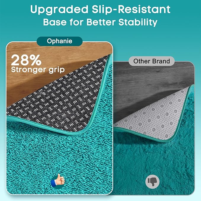 Ophanie Teal Rugs for Living Room Bedroom, 6x9 Fluffy Fuzzy Furry Carpet, Plush Soft Shaggy Bedside Indoor Floor Area Rug for Kids Girls Boys Baby Teen Dorm Nursery Home Decor Aesthetic