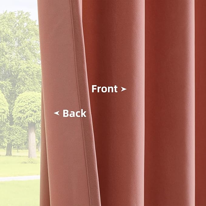Joydeco Pink Velvet Curtains 63 inch Length 2 Panels, Luxury Blackout Rod Pocket Thermal Insulated Window Curtains, Super Soft Room Darkening Drapes for Living Dining Room Bedroom,W52 x L63 inches