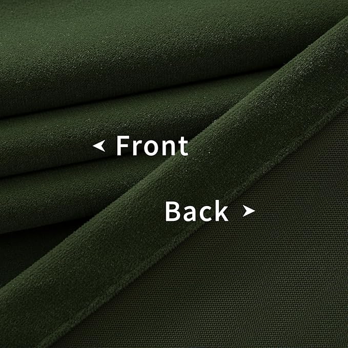 Joydeco Olive Green Velvet Curtains 72 inch Length 2 Panels, Luxury Blackout Rod Pocket Thermal Insulated Window Curtains, Super Soft Room Darkening Drapes for Living Room Bedroom,W52 x L72 inches