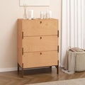 Stackable 3 Drawers Dresser, Customizable Chest of Drawers for Bedroom, Living Room, Hallway, Entryway, Easy Assembly Wood Furnitures Cabinet, 24 inch Width Beech Color
