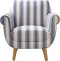 VANOMi Mid-Century Accent Chair with Stripe Pattern, Modern Linen Fabric Armchair with Wood Legs, Club Chair for Living Room, Comfy Upholstered Side Chairs for Bedroom, Reading, Small Place (Navy)