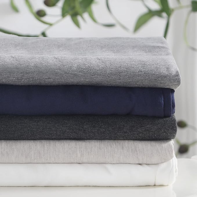Oubonun 100% Jersey Cotton Body Pillow Cover with Zipper - Luxury Soft Removable Pillow Case - Long Fuzzy - Knitted (Navy Blue, 21"X54")