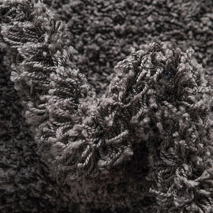 Unique Loom Solid Shag Collection Area Rug (8' Octagon, Graphite Gray)