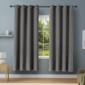 Amazon Basics 100% Blackout Curtains with Grommets, 2 Panels, 52 x 84 Inches, Black