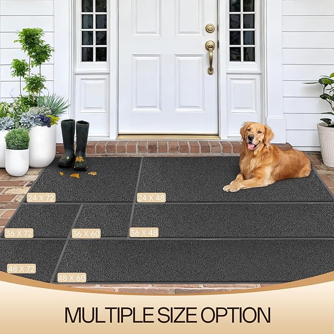 Amyracel Front Door Mat Indoor Outdoor Entrance, 24" x 72" All-Season Waterproof Doormat for Enterway, Heavy Duty Commercial Floor Mat, Fade Resistant, Rubber Back, Low Profile, Easy Clean