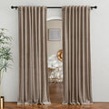 RYB Home Taupe Velvet Curtains 84 inches Length - Blackout Thermal Insulated Drapes Window Treatment Luxury Solid Decor for Kitchen Study Room, W62 x L84 inches, 2 Panels