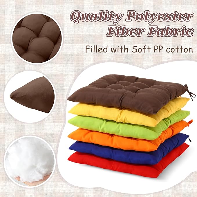 Geetery 12 Pcs Floor Pillows for Classroom Bulk Square Seating Cushions for Floor Chair School Kindergarten Reading Corner, 15.7'' Large Thick Meditation Cushions Yoga Nursery Daycare (Multicolor)