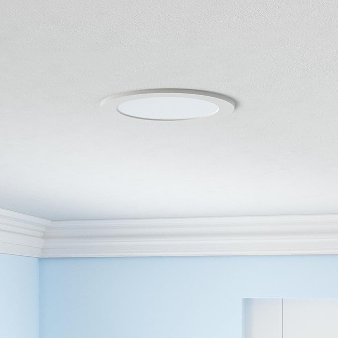 LUXRITE 16 Pack 6 Inch Ultra Thin LED Recessed Light with J-Box, 12W, Color Temperature Selectable 2700K | 3000K | 3500K | 4000K | 5000K, Dimmable Wafer Light, 1000 Lumens, Energy Star, IC Rated