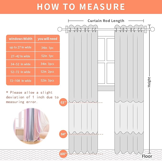 XiDi Dream Star Blackout Curtains for Kids Rooms Girl Princess Curtain for Daughter Bedroom Window (Grey Pink Purple, W34 X L84)