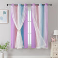 XiDi Curtains for Bedroom Decor, Rainbows Pink Purple/42/45