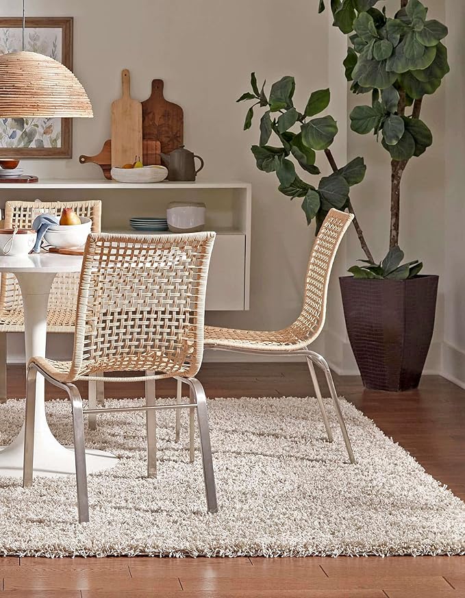 Unique Loom Solid Shag Collection Area Rug (3' 3" Square, Taupe)
