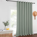 NICETOWN Sage Green Sliding Door Curtains 108 inches Long - Grommet Blackout Room Darkening French Door Sound Reducing Thermal Curtain for Living Room/Bedroom (W100 x L108, 1 Panel)