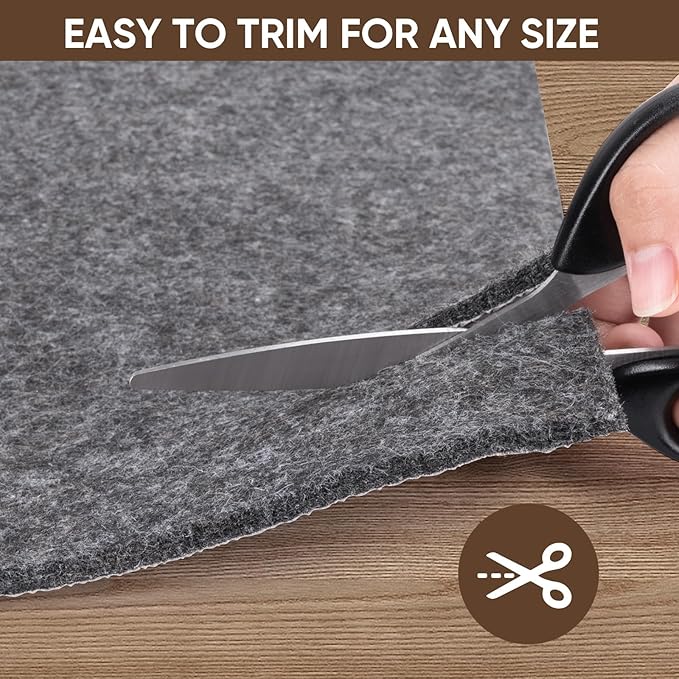 BALEINE Felt Non Slip Rug Pads, Extra Large 1/4" Thick Felt and Rubber Backing, Shock Absorbing Carpet Pad for All Carpets and Hardwood Floors (2x3 Ft)