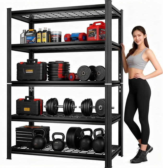 72''H Wire Shelving Unit, 3020 Lbs Heavy-Duty Garage Storage Shelves, 5-Tier Adjustable Reinforced Shelves for Laundry Rooms, Basements, Kitchens&Outdoor (36''W*16''D*72''H, 5-TIER-wire shelving)