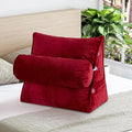 Cheer Collection Reading Wedge Pillow - Adjustable Wedge Reading Pillow with Neck Support, Hollow Fiber-Filled Backrest Pillow for Reading, Gaming, and TV Watching, Maroon