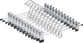 Amber Home 12 Pack Heavy Duty Add on Metal Pants Skirt Hangers, Stackable Add-on Metal Clothes Hangers with 2-Adjustable Clips, Cascading Clip Hangers Space Saving for Jeans, Slacks