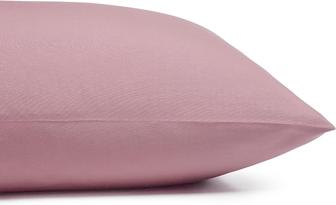Amazon Basics Lightweight Microfiber 4-Piece Bed Sheet Set, Rose, Solid, Queen