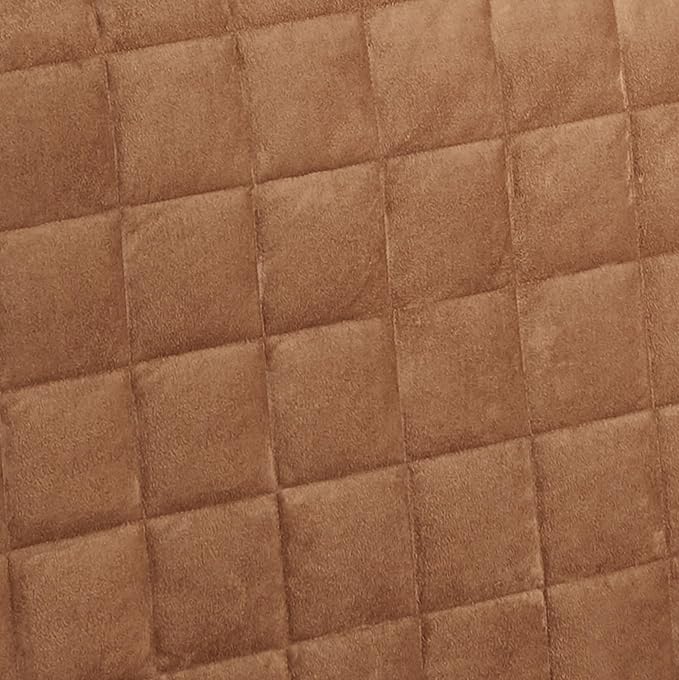 Touch of Class Camden Luxury Bedding | Neutral Camel Color | Classic Fitted Bedspread | Faux Suede Box Quilted Design | Designed 2 Piece Set Includes Twin Bedspread and 1 Standard Sham