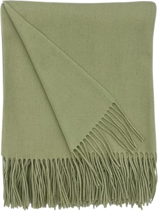 Alashan Cashmere Blend Ripple Finish Woven Throw (Sea Glass)