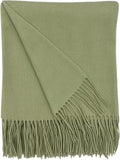 Alashan Cashmere Blend Ripple Finish Woven Throw (Sea Glass)