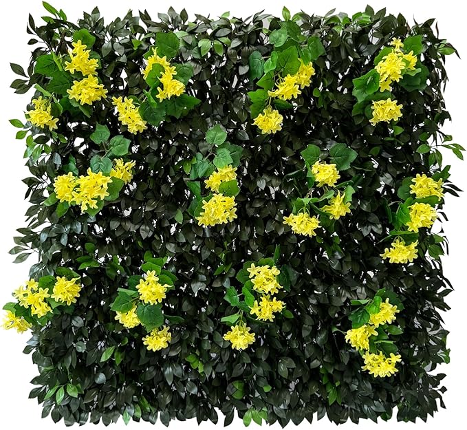 GLANT Expandable Fence Privacy Screen for Balcony Patio Outdoor,Decorative Faux Ivy Fencing Panel,Artificial Hedges (Single Sided Leaves) (1, Branches -Yellow Muxiang)