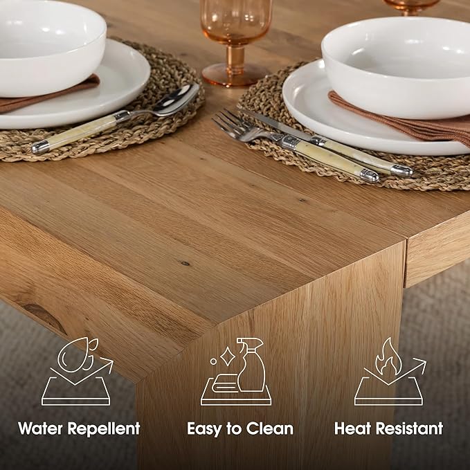 Transformer Table - Solid Wood Extendable Dining Table, Seats 2-12, Extendable Dining Room Table, Space-Saving Furniture, Expandable Dining Furniture (Natural, Table + 4 Chairs)
