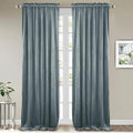 StangH Stone Blue Velvet Curtains 108 inches Length Super Soft Kids Bedroom Window Curtains Skin Friendly Light Dimming Drapes for Room Divider/Dining Room, W52 x L108, 2 Panels