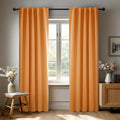 Deconovo Rod Pocket and Back Tab Blackout Curtains for Living Room Thermal Insulated Room Darkening Curtains 42Wx95L Inch Orange Flame 2 Panels