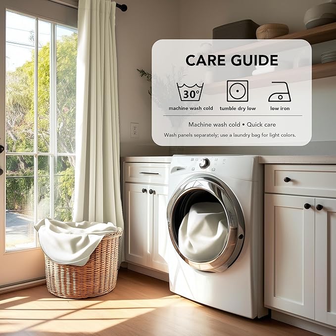 Deconovo Blackout Curtains, Thermal Insulated, W38 x L84 2 Panels, Back Tab, Machine Washable, Room-Darkening Drapes for Bedroom/Living Room Light Beige
