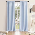 DONREN Extra Long 96 inches Length Curtains for Patio Door - Light Blue Room Darkening Thermal Insulated Curtain Panels (2 Pieces,52 inches Wide)