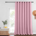 NICETOWN Blackout Patio Curtains 100 x 144 Inches Long for Sliding Door Extral Wide Blackout Curtain Panels Thermal Insulated Room Divider - Grommet Top, 100" W x 144" L, 1 Panel, Rouge Pink