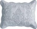 CHIXIN Microfiber King Pillow Shams Set of 2 - Decorative Quilted Pillow Covers - Grey - Size (20" x 36")
