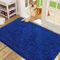 OLANLY Dog Door Mat for Muddy Paws 48x30, Absorbs Moisture and Dirt, Absorbent Non-Slip Washable Doormat, Quick Dry Chenille Mud Mat for Dogs, Entry Indoor Entryway Carpet for Inside Floor, Royal Blue