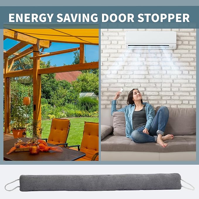 Qunclay 3 Pcs Weighted Under Door Draft Stopper 36 x 4 Inches Door Sound Blocker Sound Proof Draft Guard for Bottom of Wind Noise Air Reducer(Gray)