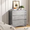 3 Drawer Dressers for Bedroom, 32" Wide Wood Storage Dresser & Chest of Drawers Organizer, Large Modern Dressers with 3 Drawer Storage Organizer for Bedroom Living Room Hallway Closet, Grey