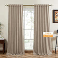 RYB HOME 100% Blackout Velvet Curtains for Living Room, Light Blocking Nursery Curtains 108 inches Long 2 Panels, Back Tab Thermal Insulated Window Drapes for Bedroom, Camel Beige, 52W x 108L