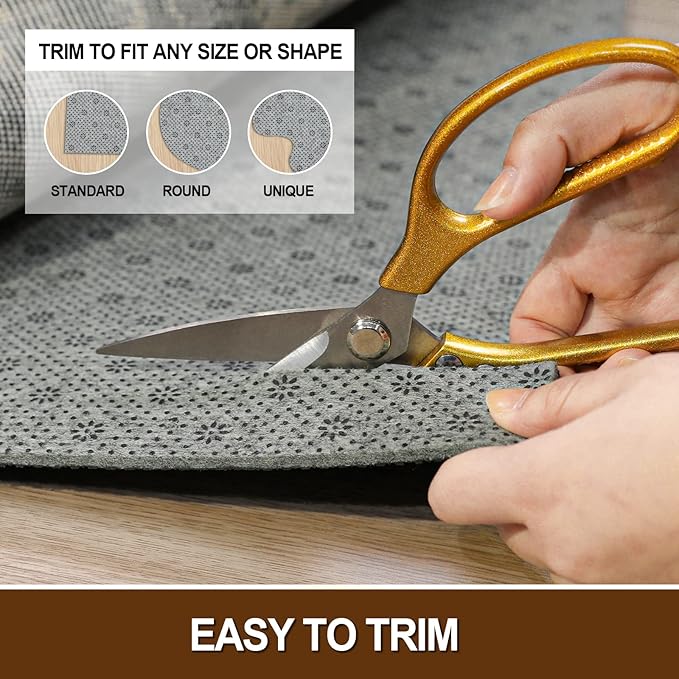 LINLA Dual Surface Felt+Rubber Non-Slip Rug Pad, 3'x5', 1/4" Thick, Strong Grip Cushioning Support Pad, Double-Side Anti-Skid, Safe for All Floor and Finishes, Extra Comfort