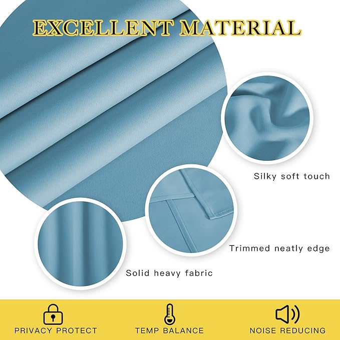 NICETOWN Blackout Curtain Panel for Window - Window Treatment Thermal Insulated Solid Grommet Blackout Drape for Bedroom (Teal Blue, Single Panel, 52 by 72 inches)