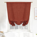 DriftAway Double Layer Linen Blackout Tie Up Curtains Thermal Insulated Fully Lined Balloon Roman Shade Bathroom Window Adjustable Rod Pocket for Small Window 39 Inch by 55 Inch Burnt Orange
