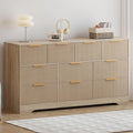 GarveeHome Fluted Dresser for Bedroom with 10 Drawers, 59" Wide Modern Chest of Drawers with Wood Frame, Dresser TV Stand Wooden Closet Clothes Storage Organizer for Living Room, Hallway