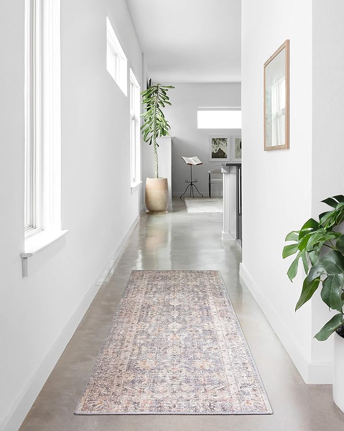 Loloi Skye Collection SKY-01 Grey/Apricot 2'-6" x 12'-0" Runner Rug
